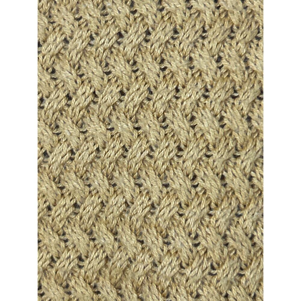 Talbots Sweater 1X PETITE Mustard Yellow Textured Knit Cotton Cashmere Blend - Picture 3 of 8